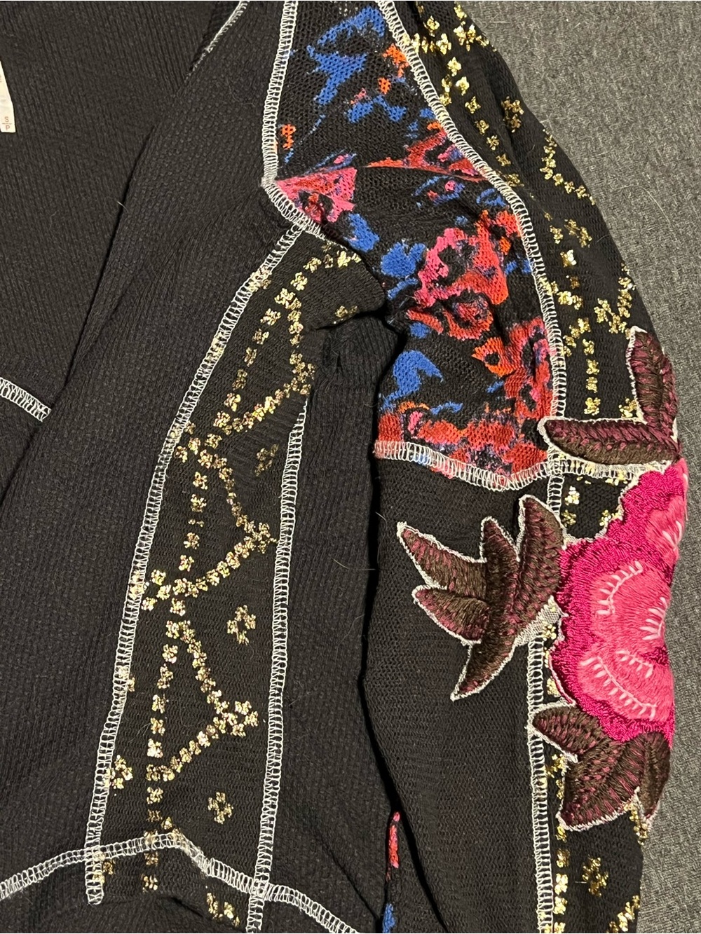 Free People Amara embroidered thermal-knit top // small - Picture 4 of 6